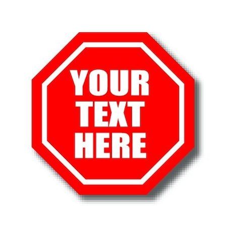 Ergomat 16in OCTAGON SIGNS - Your Text Here / Custom DSV-SIGN 256 #0044 -UEN